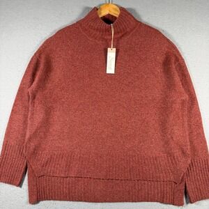 Natural Reflections Womens Woods Mockneck Sweater Bossa Nova Rust Red Medium NWT